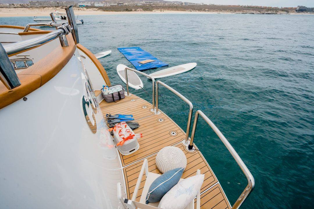 Bow sun deck of the 85 ft charter yacht in Cabo San Lucas